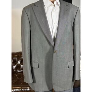 Armani Collezioni Birdseye Nailhead Gray Peak Lapel Blazer Sportcoat 44R Vintage